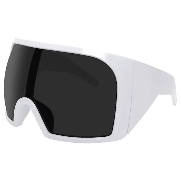 3722 Ylisuuret käärittävät mukautetut logon aurinkolasit naisille ja miehille Futuristiset kaarevat linssit Sävyt Muotisuoja Y2k Aurinkolasit White black oversized