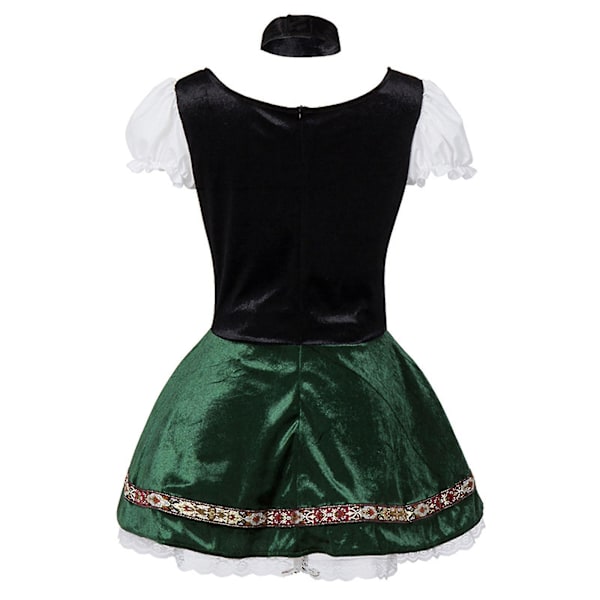 Hurtig forsendelse 2023 Bedste Oktoberfest kostume til kvinder Tysk bayersk Dirndl ølpige fin kjole S - 4xl Grenn Hvid Grenn White XL