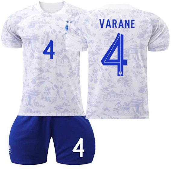 22-23 Ranska vieraspaita nro 10 Mbappe jalkapalloasu 19 Benzema 7 Griezmann 9 Giroud lyhythihainen valkoinen puku 2223 France away number 4 #M