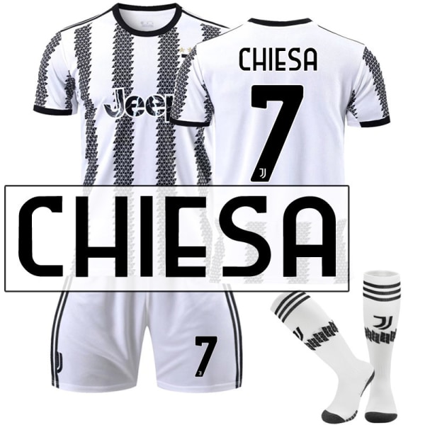 22-23 Ny version Juventus nr 7 Hovey nr 10 Pogba 22 Di Maria 10 Dybala set Chiesa No. 7 with socks #20