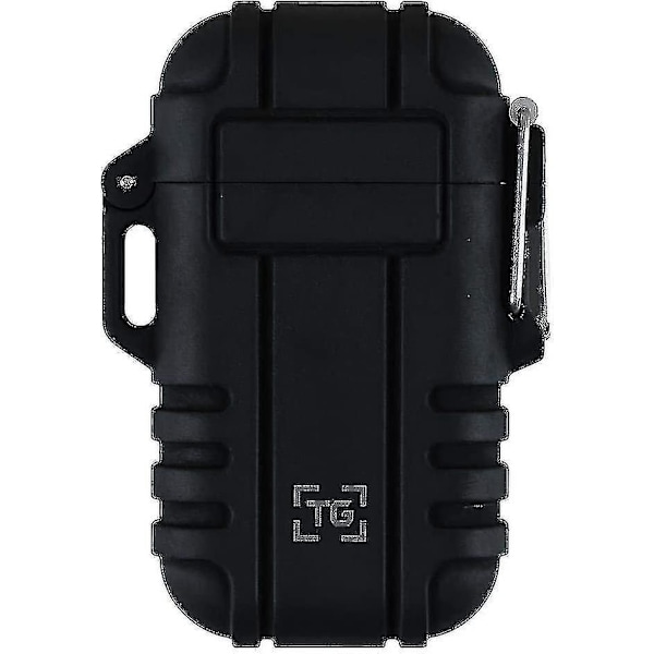 Kryc-tg Plasma Lighter Vindtæt Vandtæt Usb Genopladelig Flammeløs Dobbelt Bue Til Edc Camping Overlevelse Taktisk Sort --qq