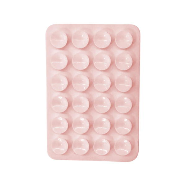 6 st Silikon Sugkoppsfäste för Telefonfodral, Silikon Telefonfodralhållare Matta för Selfies och Videor, Halkfri Handsfree Telefonhållare light pink