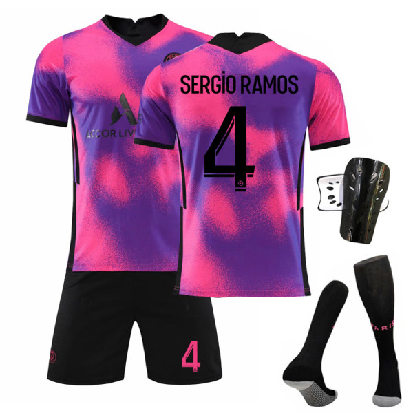 22-23 Paris pink fodboldtrøje nr. 7 nr. 10 nr. 30 trøje sæt udenlandsk handel stor mængde pris Paris 3 away game No. 4 with socks XS#