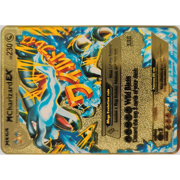 Cross-Border Dedikeret Ny Pocket Monster Spray Dragon Game Special Card Collection Metal Kort Regnbue Kort Sprog Gold 48