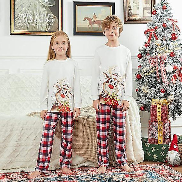 Familj Julpyjamas Matchande Set Semester Xmas Nattkläder Set 4T