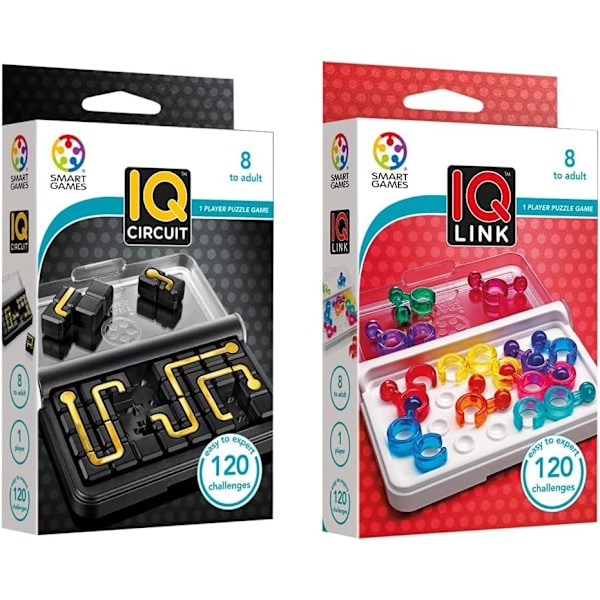 IQ Circuit, pulmapeli 120 haasteella, 8+ vuotta & Smart Games - IQ Link, pulmapeli 120 haasteella, 8+ vuotta