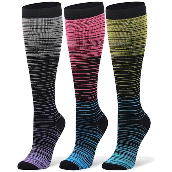 Compression socks 3 pairs Women Men Support socks Sports Running