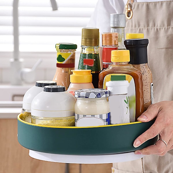 Lazy Susan Multifunktionel Roterende Krydderihylde, Plastskive