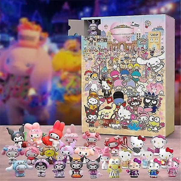 2023 Julekalender med Sanrio Blind Box Grinch Blind Box 24-Dages Nedtællingskalender Blind Box Praktisk Slik Sanrio