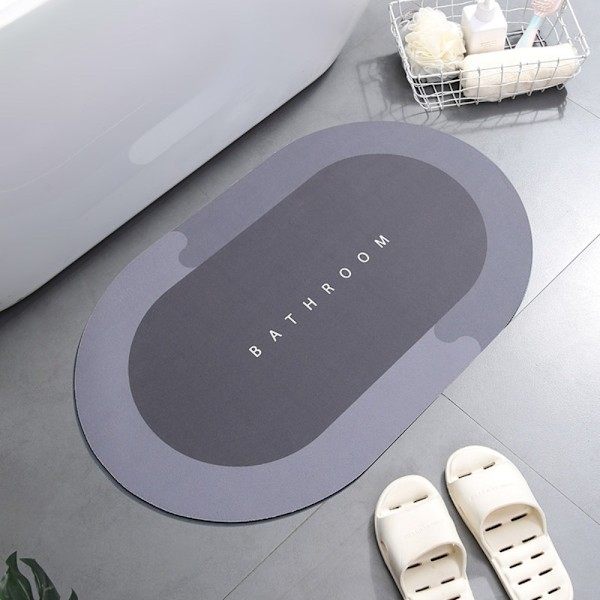 Modern Dusch Badrum Sovrum Anti-Slip Absorberande Matta Matt Mörkgrå Dark Grey 40x60cm