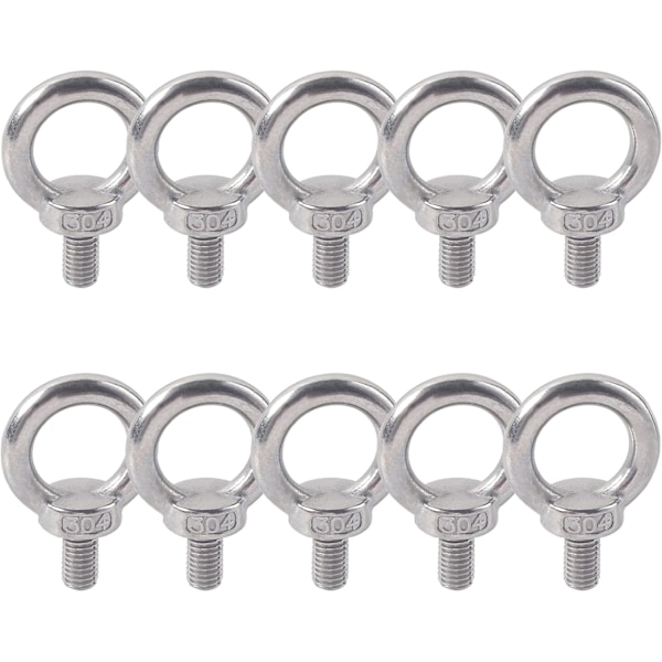 Eye Bolt 304 Stainless Steel Male Thread 10PCS