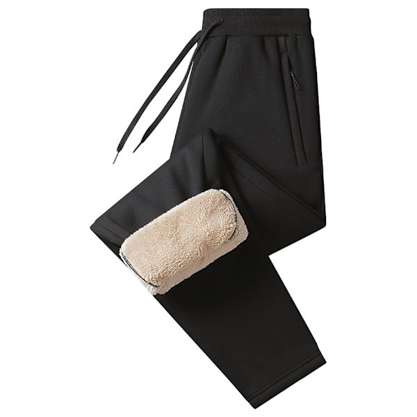 Herr cashmere tjocka varma bomullsbyxor (svart)