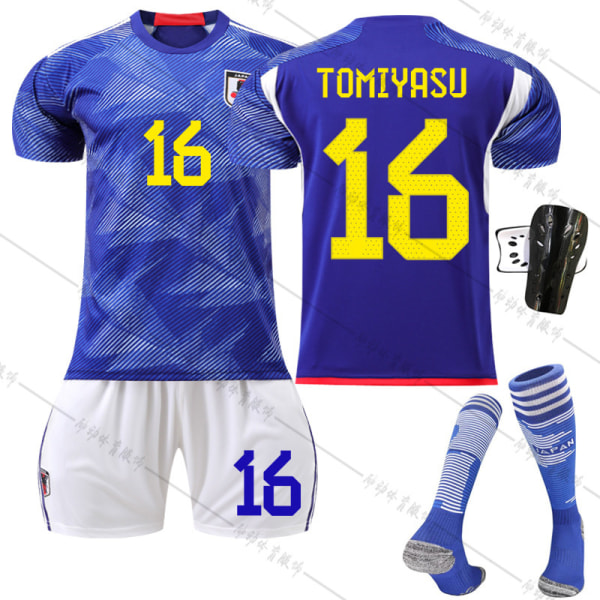 22-23 Japan hem VM fotbollströja nr 10 Minamino Takumi 15 Kamada Daichi 16 Tomiyasu Takehiro tröja 2223 Japan Home No. 11 #18