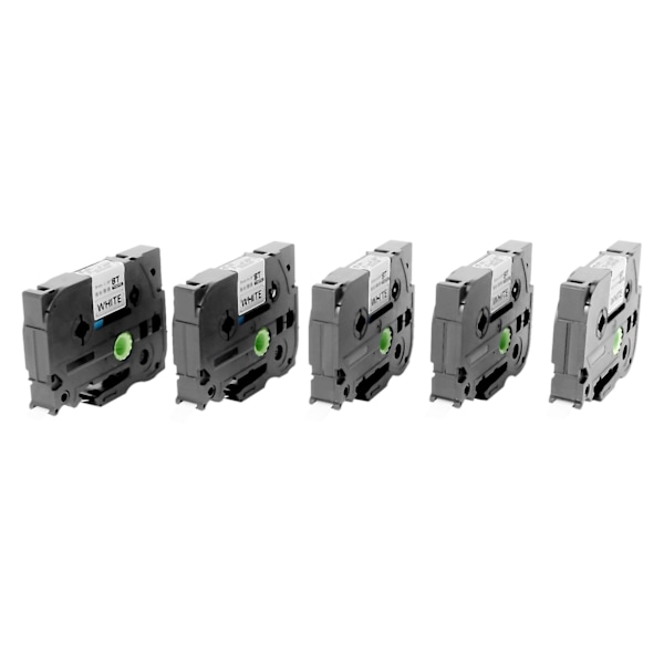 5 stk Tze-221 9 mm sort på hvid Tze221 Tz221 Tze 221 bånd til Brother P-touch etiketprinter L