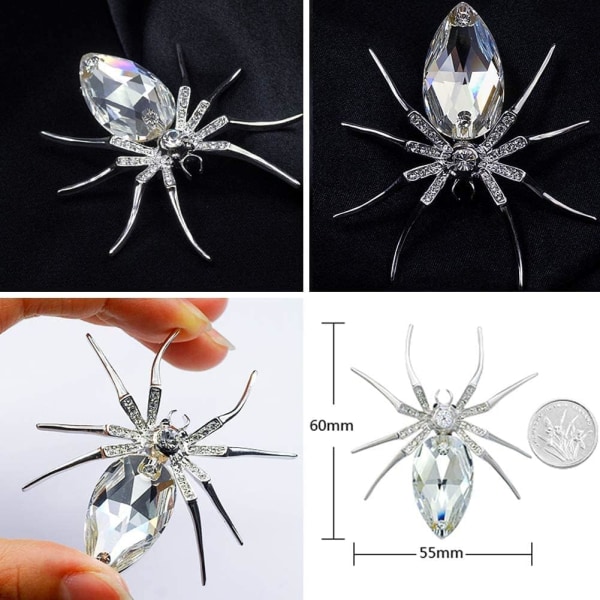 Brosch Broscher nål Rhinestone Crystal Spider Pins Broscher Stat