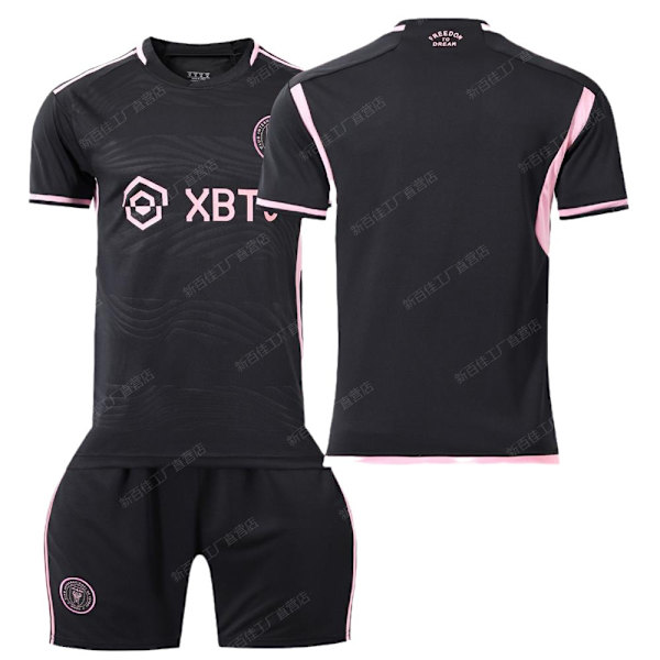 23-24 Miami Jersey No. 10 Messi Major League Soccer Jersey Koti Vieras Musta Vaaleanpunainen Puku Sukilla No. 9 without socks L
