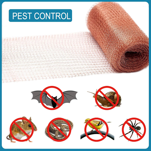 Högkvalitativt gnagarmesh 100 % koppar snigelresistent snigel stickat kopparmesh för inomhusträdgård (6 meter)