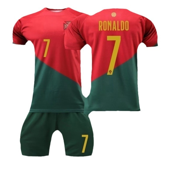 Fotballdraktsett for Portugal VM 22-23 Hjemmedrakt nr. 7 Ronaldo Drakt nr. 23 Felix Menn 2223 Portugal Home No. 7 #20