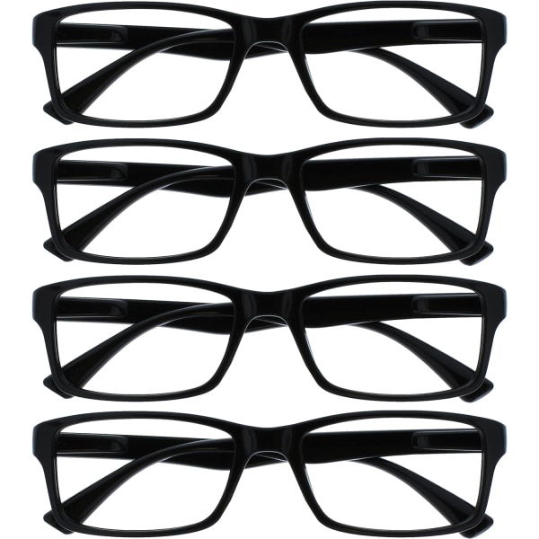 Company Black Readers Value 4 Pack Designer Style Mænd Kvinder RRRR92-1 +1.50 Bl Black +1.50 Magnification (Pack of 4)