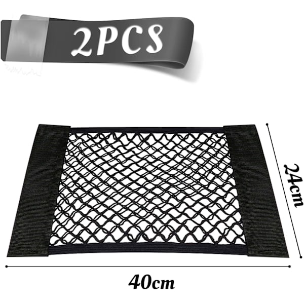 Opbevaringsnet, 2 stk. Bilopbevaring Mesh Bag Organizer til flasker Gro