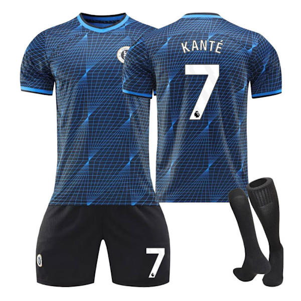 23/24 Chelsea Udebanefodboldtrøje til Børn med Strømper 7 KANTE 7 EDGE children's sizes18
