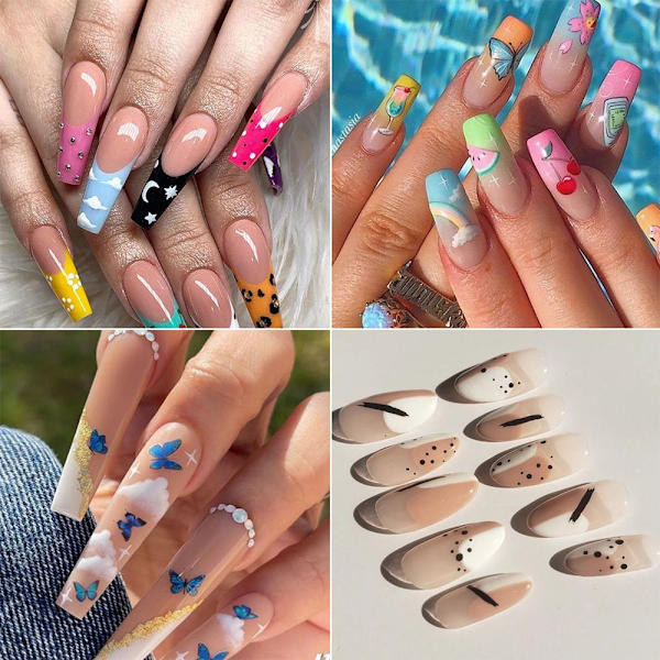 10 st/kit nagelspetsar Lim nagellim för akrylnaglar falska naglar