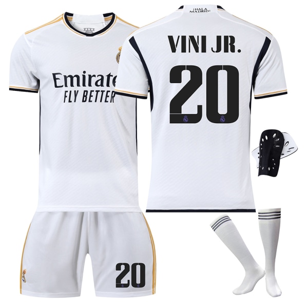 Real Madrid fodboldtrøje 2023-24 20 Vinicius 10 Modric 9 Benzema nr. 7 Hazard trøjeversion Home No. 7 + socks Children's size 28