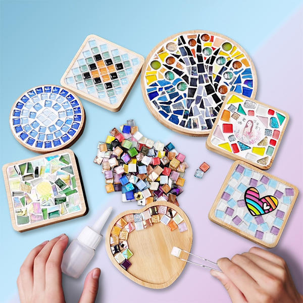 DIY Mosaikfragment Oregelbunden Form Handgjord Sten Jade - Perfekt Pink Series