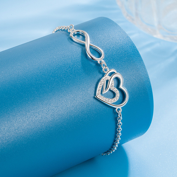 Enkelt hjärtformat armband med 8 tecken, populära kreativa smycken som alla  hjärtans dag-present f21b | Fyndiq