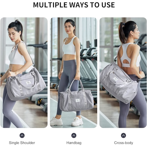 Gym Bag Kvinner Menn med Skoskuff og Våt Lomme, for Easyjet Airlines Kabin Bag 45x36x20 Undersete Reise Duffel Bag Holdall Tote Carry on Lugga