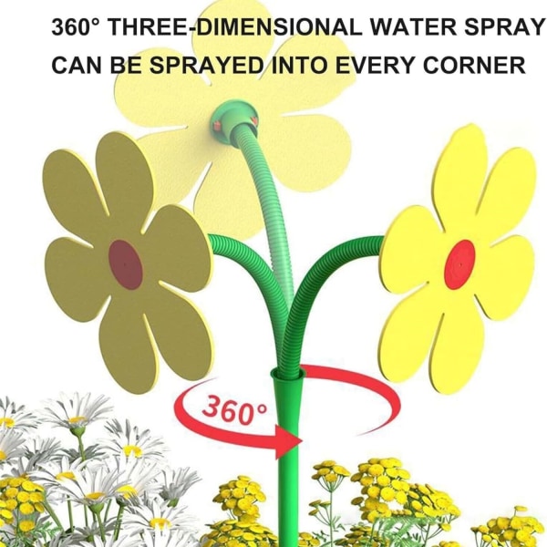 Dansende Daisy Sprinkler, Crazy Daisy Sprinkler, Hagevanning Sprinkler, Hagevanningsverktøy, For Hage, Plen yellow