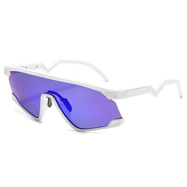 Motebevisst nytt design, trendy rammeløse solbriller med ett stykke linse, personlighetssport for menn og kvinner, utendørs syklingssolbriller 2024 C6 Fashion sunglasses