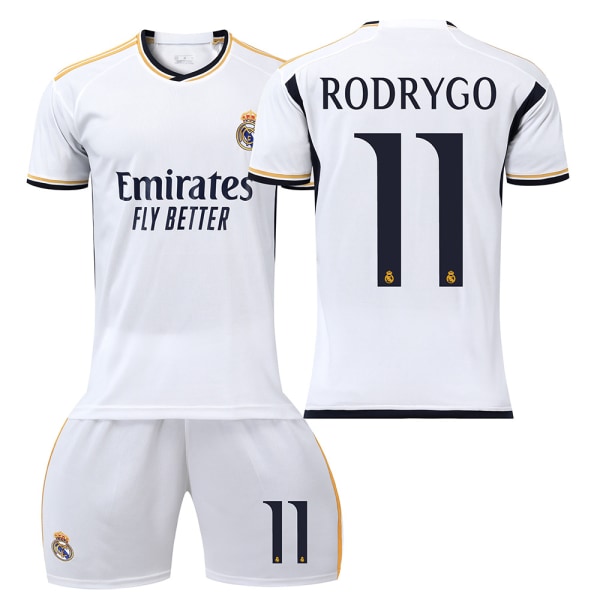 Real Madrid Fotballdrakt 23-24 Nr. 7 Vinicius 5 Bellingham 11 Rodrigo 10 Modric Real Madrid Home Stadium No. 11 L