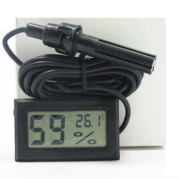 Hygrometer & Termometer - Måler luftfugtighed & temperatur Sort