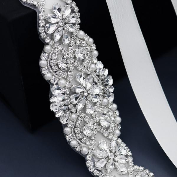 Midjebälte för bröllopsklänning, handgjord elegant lyxig strass bröllopsklänningsbälte dekoration, brudbälte