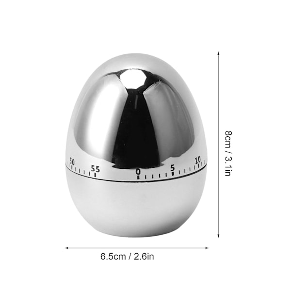 60 minutters eggmodell mekanisk timer matlagingsalarm klokke manuell timer for kjøkken Silver