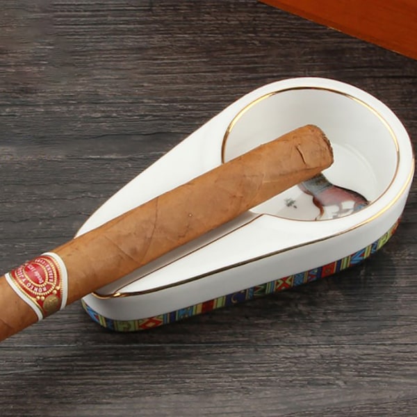 Keramisk cigarr askkopp Bärbar askkopp för COHIBA Cigarr Enstaka C