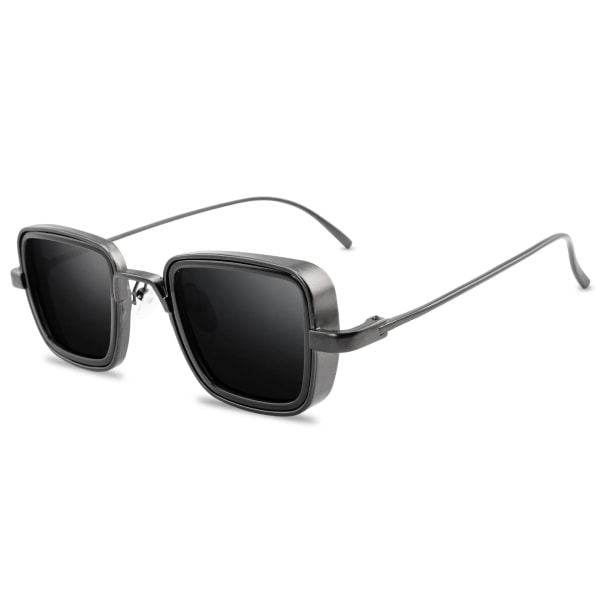 Firkantede Solbriller Uv400 Mote Skygge Luksus Solbriller for Menn Tilpasset Logo Briller Høy Kvalitet Metall PC Dekorasjon Voksen C4 Sunglasses