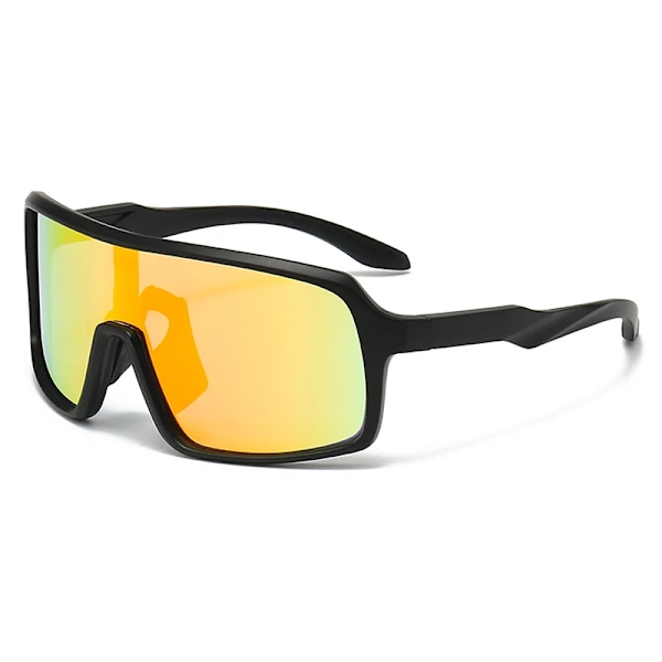 LBAshades 2366 Polarisoivat aurinkolasit miehille ja naisille Ulkoilupyöräilylasit Trendikkäät värikkäät peiliurheilulasit Mukautettu logo Yellow red sports