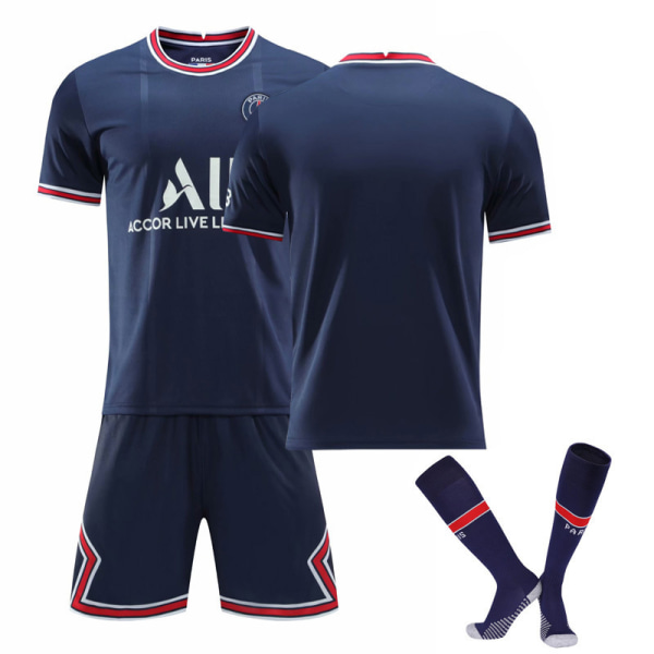 Fotballdraktsett for Paris hjem 21-22 nr. 30 Messi nr. 7 Mbappe nr. 10 Neymar Paris home number 4 with socks 16#