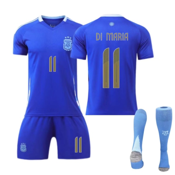 Amerikan Cup - Argentiinan vieraspaita nro 10 Messi nro 11 Di Maria lasten aikuisten puku jalkapallo No. 11 with socks S