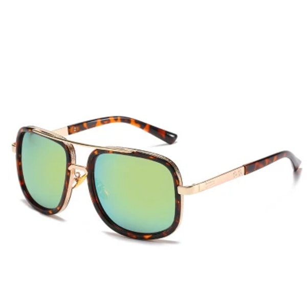 BOOM Anpassade logotypmode Retro nyanser Metall Punk Oversized Square Half Steampunk Solglasögon Solglasögon Herr Man Kvinna 2024 D16 LEOPARD/GOLD MIRROR