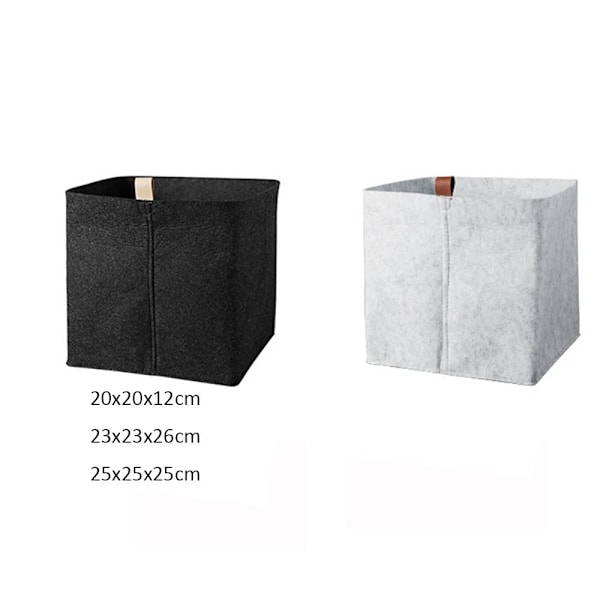 Filt Opbevaringskurv Diverse Opbevaringskurv SORT 23X23X26CM Sort Black 23x23x26cm