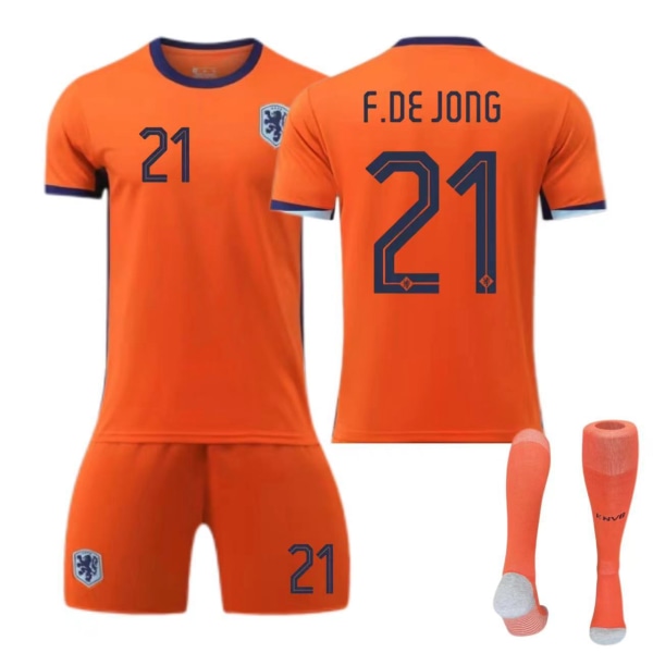 24-25 Nederländerna hem nr 4 Van Dijk 10 Depay barn vuxen kostym fotbollströja Size 21 socks M