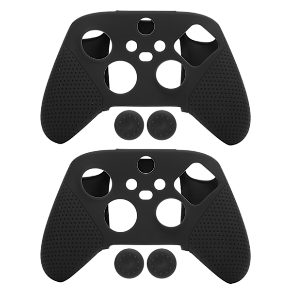 Pcs Anti-Skid Silikon Spil Konsol Beskyttelse Gamepad Håndtag Greb til Xbox Series SX(Sort )