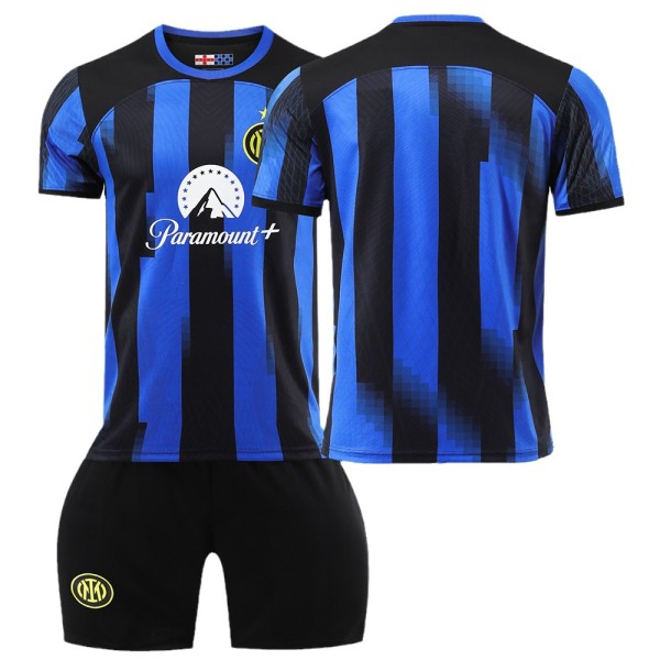 23-24 Inter Milan hemtröja fotbollströja nr 10 Lautaro dräkt 9 Zeko 90 Lukaku barn tröja version No. 23 socks + shin guards 24 yards