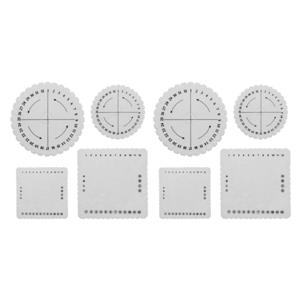 1/2 4X Rundt Firkant Kumihimo Skive Firkant Flettet Snor 2 Set