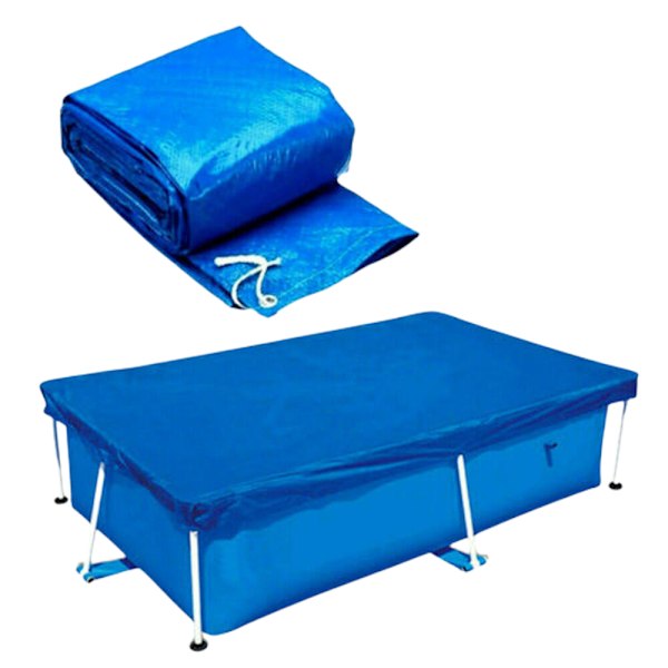 Rectangular pool cover for outdoor pool, suitable for pools with stands