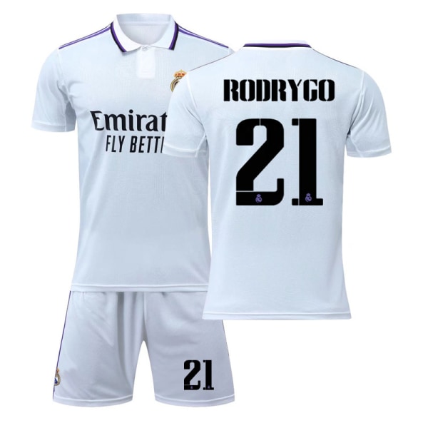 Ny 22-23 Real Madrid fodboldtrøje mænds nr. 10 Modric nr. 9 Benzema trøje børns trænings- og konkurrenceuniformer No. 21 + no socks Size L: 175-180CM height