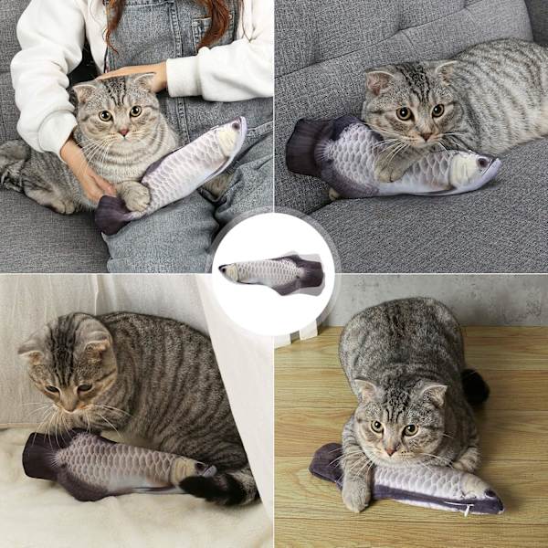 Katt leksak, interaktiv elektrisk fisk leksak, rörlig fisk katt leksak